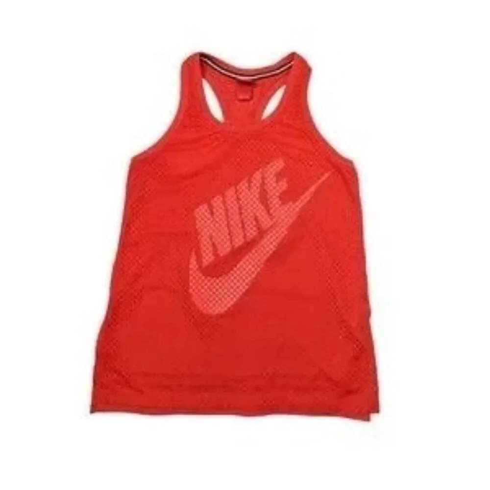 Nike Just Do It Red Mesh 2 Layer Racerback Tank Top
